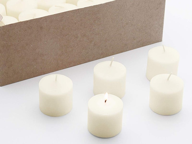 D'light Online Elegant Creamy Ivory Unscented Votive Candles - for Birthdays, Baby Shower, Home Decoration and Weddings (Ivory, 10 Hour - Set of 72) - Image 4